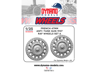Dynamo models accessoires W35010 Roues Type RAF Version A pour canon antichar français 47mm 1937 1/35