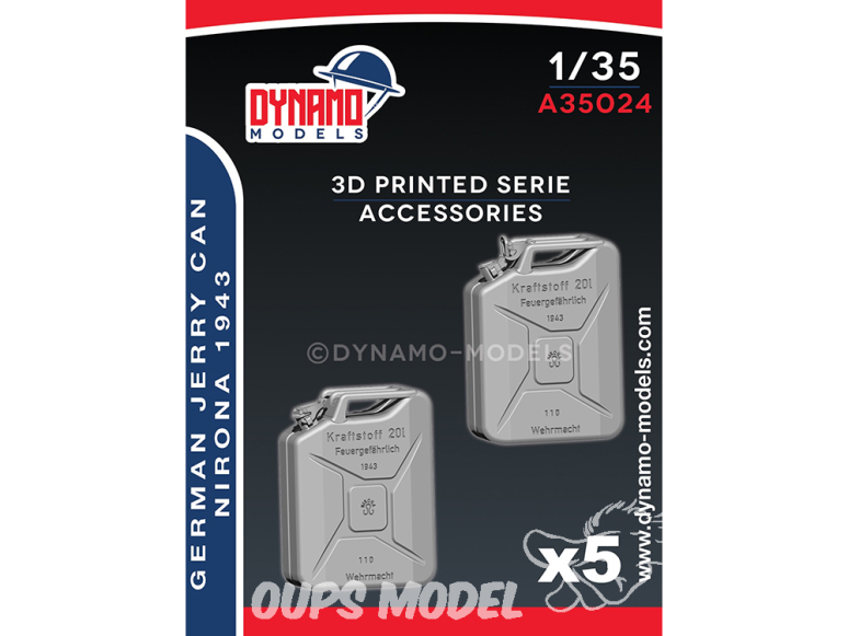 Dynamo models accessoires A35024 Jerry Can Allemand Nirona 1943 x5 1/35