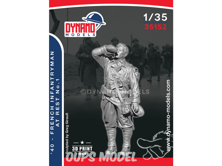 Dynamo models figurine 35152 Soldat Infanterie Français au repos 1940 No.1 1/35