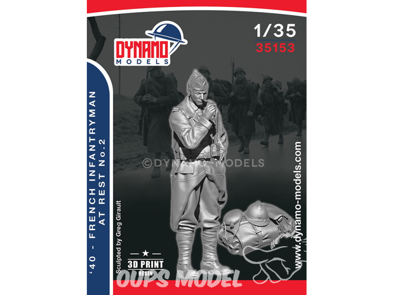 Dynamo models figurine 35153 Soldat Infanterie Français au repos 1940 No.2 1/35