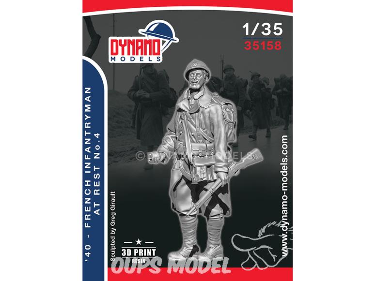 Dynamo models figurine 35158 Soldat Infanterie Français au repos 1940 No.4 1/35