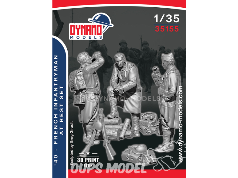 Dynamo models figurine 35155 Set Infanterie Française au repos 1940 1/35