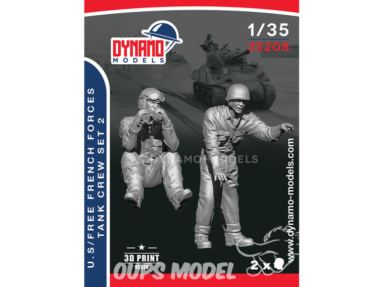 Dynamo models figurine 35208 Set Equipage de char Français Forces Françaises libres / U.S. Set de 2 figurines 1/35
