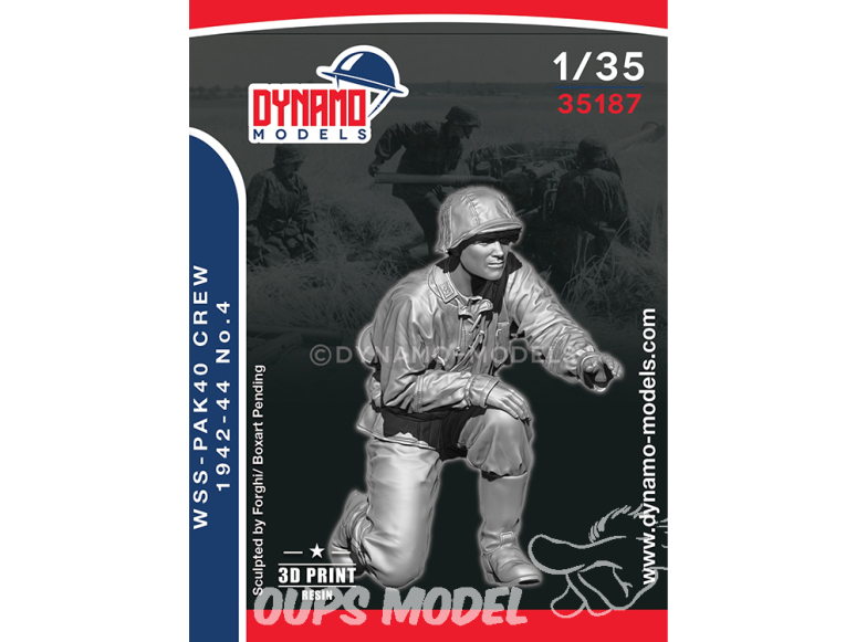 Dynamo models figurine 35187 Equipage Waffen SS Pak40 1942-44 No.4 1/35