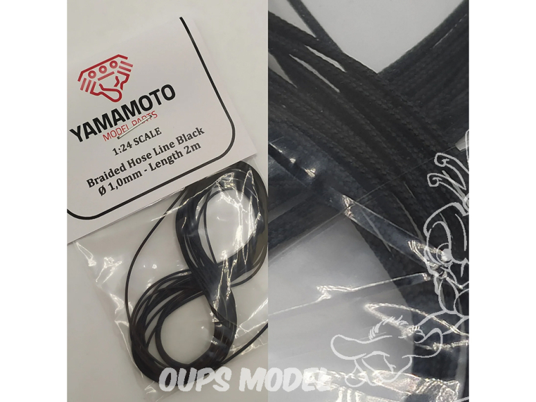 Yamamoto YMPTUN069 TUYAU TRESSÉE NOIR 1,0MM 2M 1/24