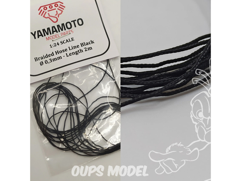 Yamamoto YMPTUN068 TUYAU TRESSÉE NOIR 0,3MM 2M 1/24