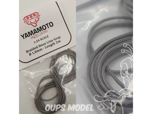 Yamamoto YMPTUN067 TUYAU TRESSÉE ARGENTÉ 1,0MM 2M 1/24