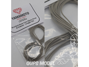 Yamamoto YMPTUN066 TUYAU TRESSÉE ARGENTÉ 0,8MM 2M 1/24