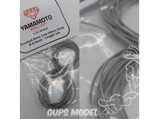 Yamamoto YMPTUN065 TUYAU TRESSÉE ARGENTÉ 0,6MM 2M 1/24