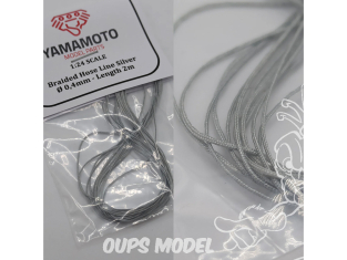 Yamamoto YMPTUN064 TUYAU TRESSÉE ARGENTÉ 0,4MM 2M 1/24
