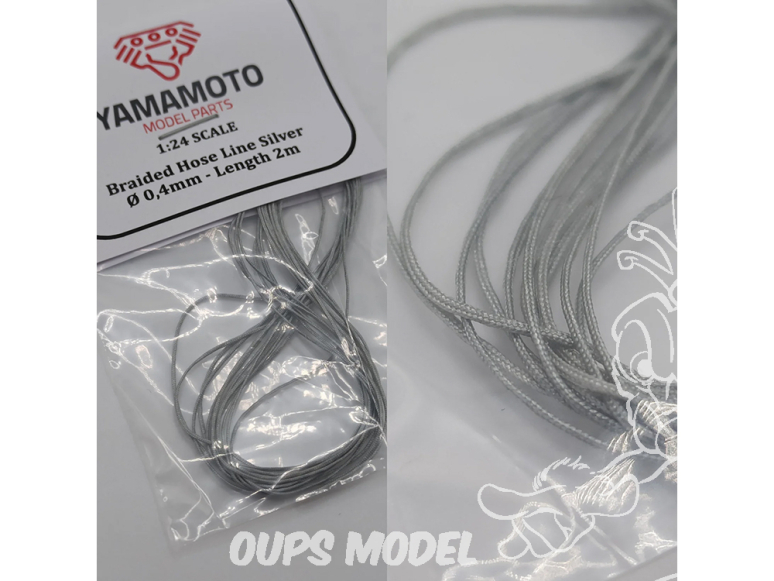 Yamamoto YMPTUN064 TUYAU TRESSÉE ARGENTÉ 0,4MM 2M 1/24