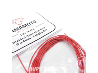 Yamamoto YMPTUN092 TUYAU TRESSÉE ROUGE 0,8MM 2M 1/24