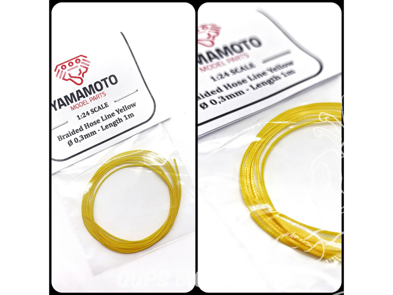 Yamamoto YMPTUN089 TUYAU TRESSÉE JAUNE 0,3MM 2M 1/24
