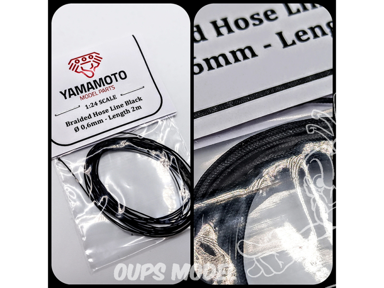 Yamamoto YMPTUN075 TUYAU TRESSÉE NOIR 0,6MM 2M 1/24