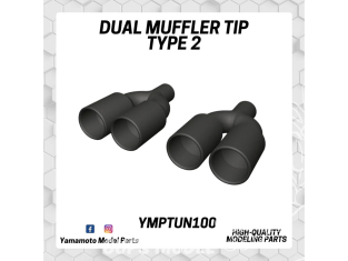 Yamamoto YMPTUN100 EMBOUT DOUBLE SILENCIEUX D'ECHAPPEMENT TYPE 2 1/24