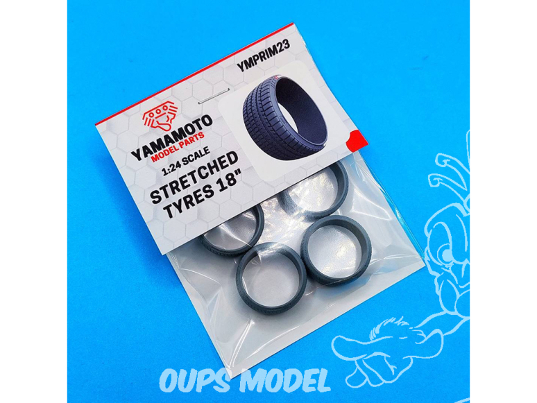 Yamamoto YMPRIM023 Pneus à flanc tendu 18 pouces en résine dure 1/24