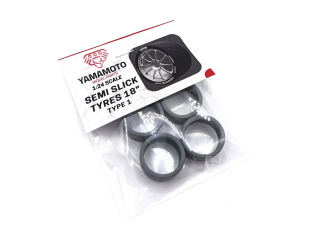 Yamamoto YMPRIM019 PNEUS SEMI-SLICKS DE 18" TYPE 1 en résine dure 1/24