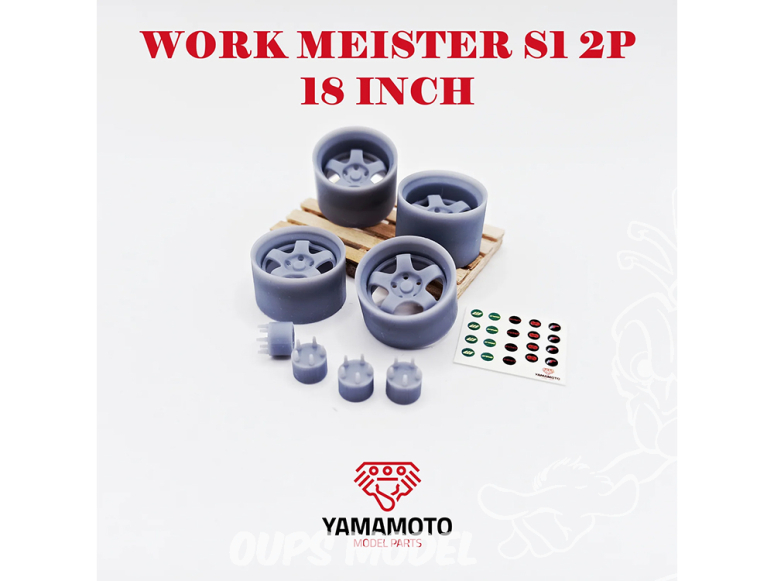 Yamamoto YMPRIM006 Jantes WORK MEISTER S1 2P 18" 5 trous 1/24