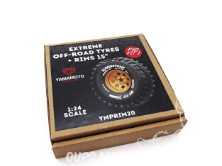 Yamamoto YMPRIM020 PNEUS TOUT-TERRAIN EXTRÊMES avec JANTES 1/24