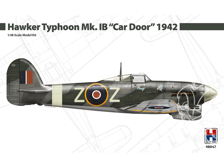 Hobby 2000 maquette avion 48042 Hawker Typhoon Mk.IB "Car Door" 1942 1/48