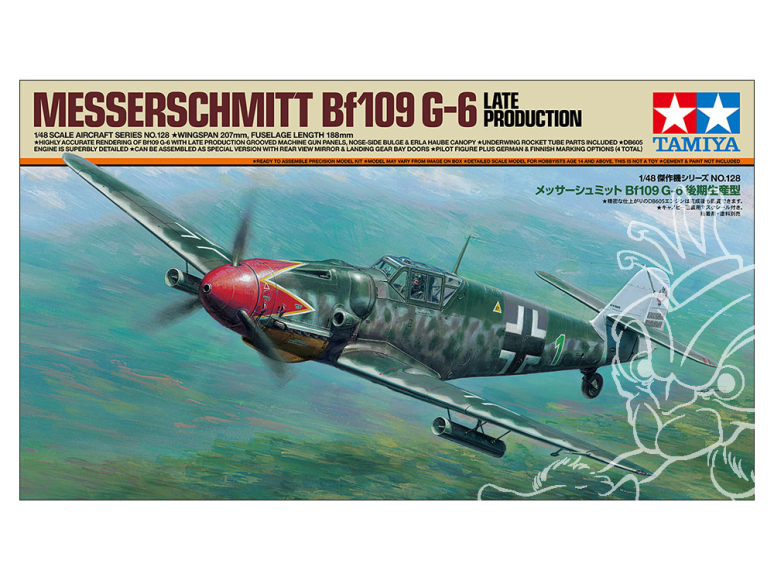TAMIYA maquette avion 61128 Messerschmitt Bf109 G-6 Late production 1/48