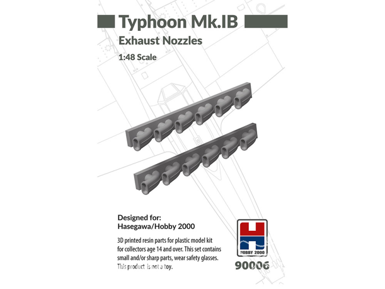 Hobby 2000 maquette accessoire avion 90006 Echappements Typhoon Mk.IB Hobby 2000 / Haseagwa 1/48