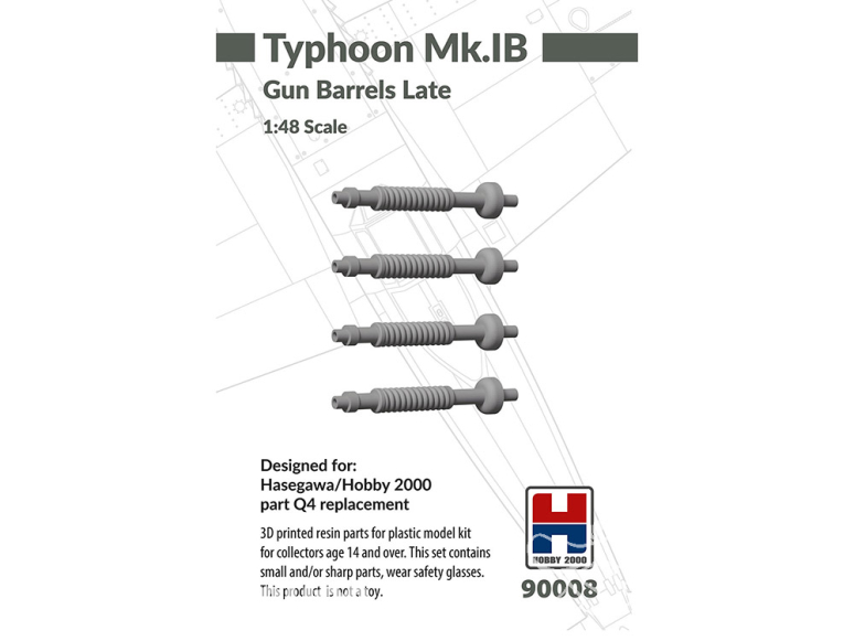 Hobby 2000 maquette accessoire avion 90008 Gun Barrels Late Typhoon Mk.IB Hobby 2000 / Haseagwa 1/48