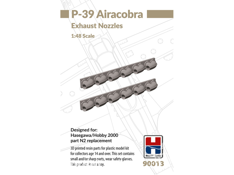 Hobby 2000 maquette accessoire avion 90013 Echappements P-39 Airacobra Hobby 2000 / Hasegawa 1/48