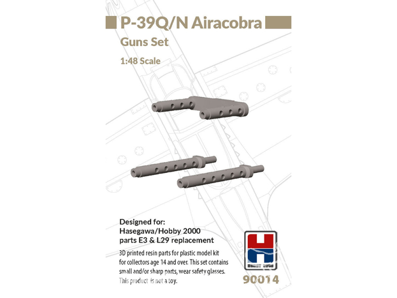 Hobby 2000 maquette accessoire avion 90014 Guns set P-39Q/N Airacobra Hobby 2000 / Hasegawa 1/48