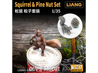 Liang Model accessoires S003 Ecureuil et pomme de pin 1/35