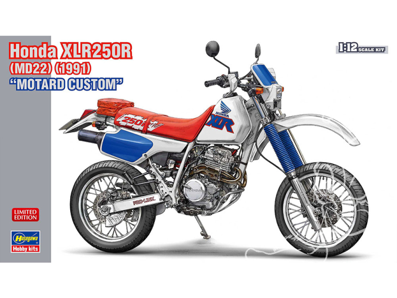 Hasegawa maquette moto 21779 Honda XLR250R (MD22) 1991 Super-Mot Custom 1/12