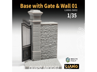 Liang Model accessoires S602 Base avec mur et demi-portail 1/35