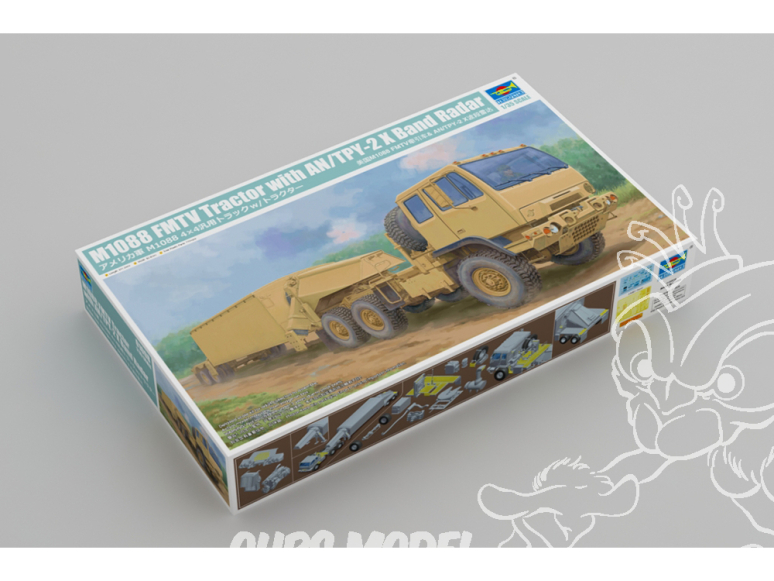 TRUMPETER maquette militaire 01098 Tracteur FMTV M1088 avec radar AN/TPY-2 en bande X 1/35