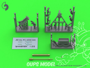 Master Model GM-35-088 Mitrailleuse Browning M1919 A4 calibre .30 (7,62 mm) sur trépied M2 (avec caisse de munitions M1) 1/35