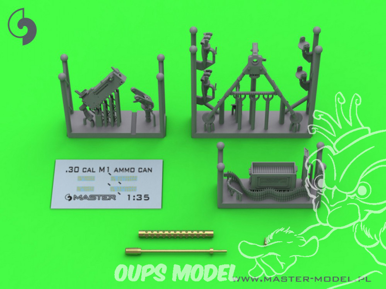 Master Model GM-35-088 Mitrailleuse Browning M1919 A4 calibre .30 (7,62 mm) sur trépied M2 (avec caisse de munitions M1) 1/35