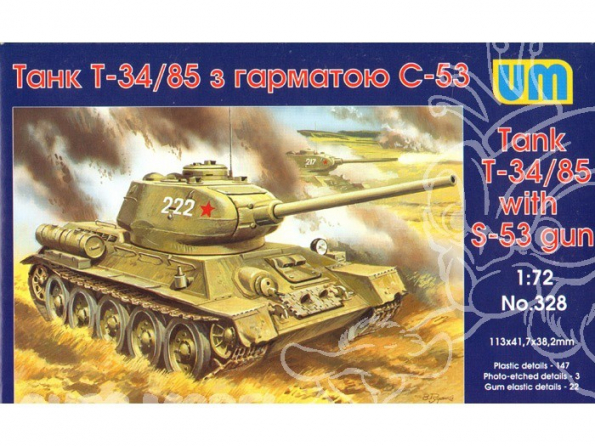 UM Unimodels maquettes militaire 328 T-34/85 AVEC CANON S-53 1/72