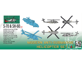 AFV maquette Hélico SE70009 Kit d'hélicoptères anti-sous-marins modernes Set 1: SH-60B et S-70C (M) 1/700