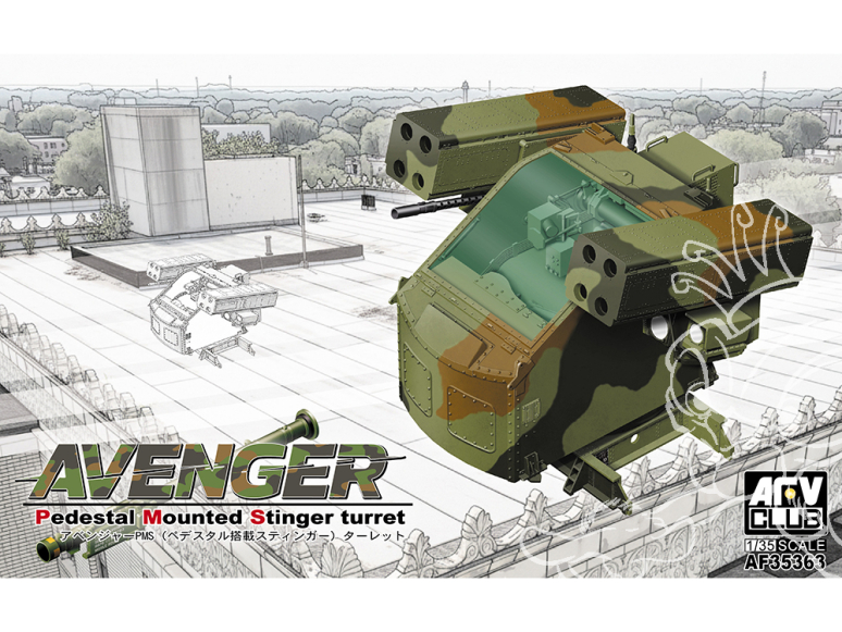 AFV maquette militaire AF35363 Tourelle Avenger PMS (Stinger sur affût) 1/35
