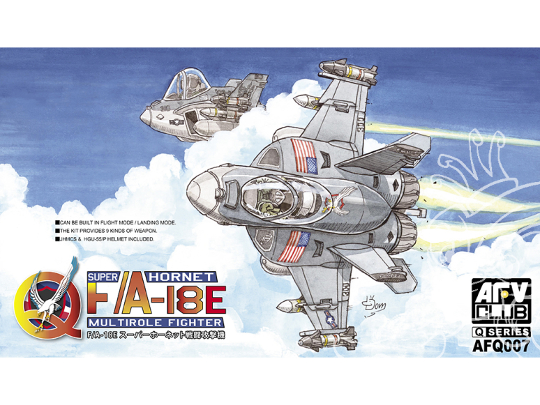 AFV CLUB maquette avion Q007 Q-Scale Chasseur-bombardier F/A-18E Super Hornet style oeuf