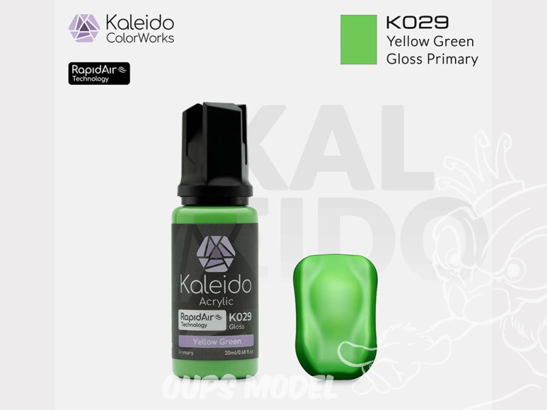 Kaleido Colorworks peinture acrylique K029 Vert jaune brillant - Yellow green gloss 20ml