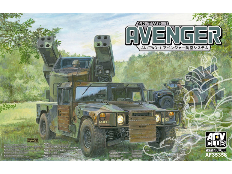 AFV maquette militaire AF35358 Système de missiles défense aérienne AN/TWQ-1 Humvee Avenger 1/35