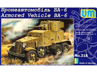 UM Unimodels maquettes militaire 318 BA-6 VEHICULE BLINDE SOVIETIQUE 1941 1/72