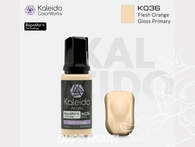 Kaleido Colorworks peinture acrylique K036 Chair orange brillant - Flesh Orange gloss 20ml