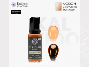 Kaleido Colorworks peinture acrylique KC004 Orange transparent - Clear Orange Translucent 20ml