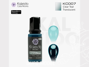Kaleido Colorworks peinture acrylique KC007 Bleu sarcelle transparent - Clear Teal Translucent 20ml Kaleido Colorworks peinture acrylique KC007 Bleu sarcelle transparent - Clear Teal Translucent 20ml