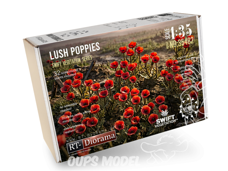 RT-Diorama 35482 Coquelicots luxuriants serie SWIT Vegetation 1/35
