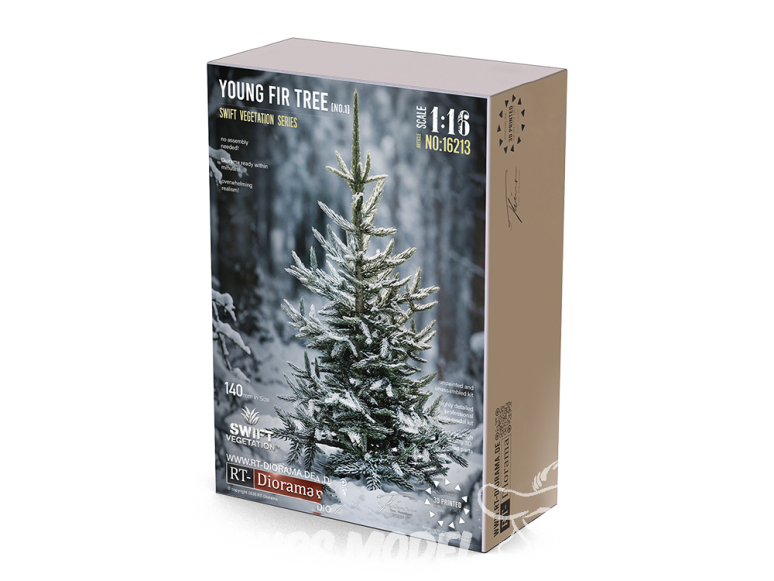 RT-Diorama 16213 Jeune sapin n° 1 Conifère imprimé en 3D de 140 mm 1/16