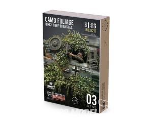 RT-Diorama 16212 Ensemble de branches de bouleau à feuillage camouflage 1/16