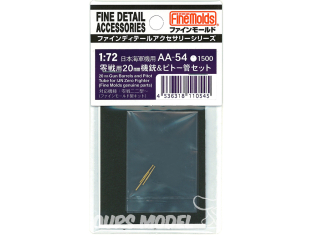 Fine Molds kit d'amélioration AA-54 Ensemble de canons de 20 mm et de tubes Pitot pour chasseur Zero 1/72