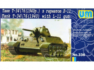 UM Unimodels maquettes militaire 336 T-34/76 MODELE 1940 AVEC CANON L-11 1/72
